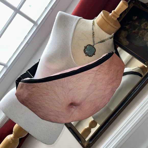 Fanny Pack Fun Dad bod Body bare beer belly Crossbody waist bag travel - Picture 1 of 10